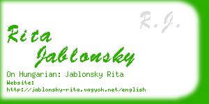 rita jablonsky business card